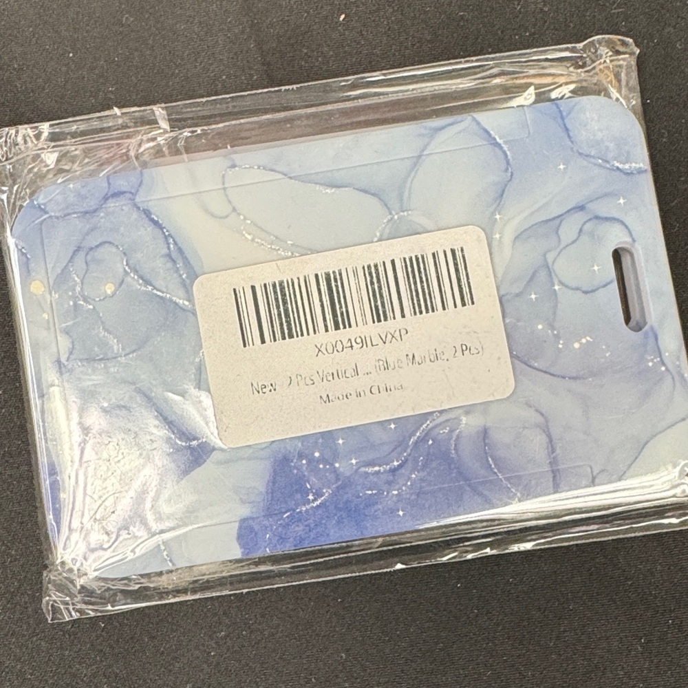Blue Marble 2 pieces vertical luggage tags new no straps in the package